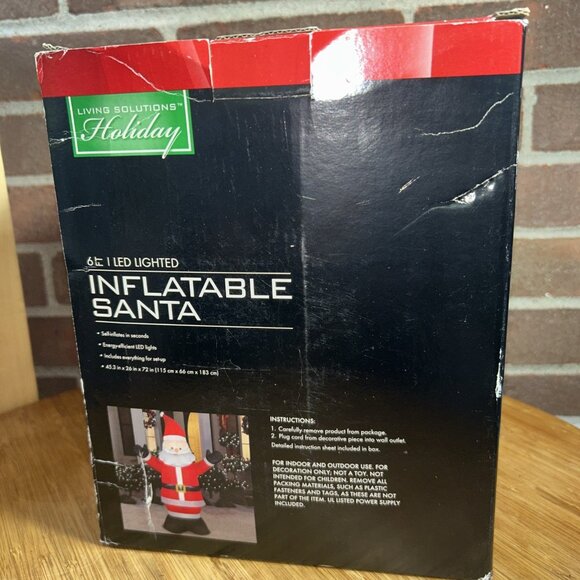 Living Solutions Holiday 6ft LED Lighted Airblown Inflatable Santa 2013 Open box - Picture 3 of 5